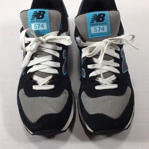 NEW BALANCE athletic shoes size 7 black, aqua